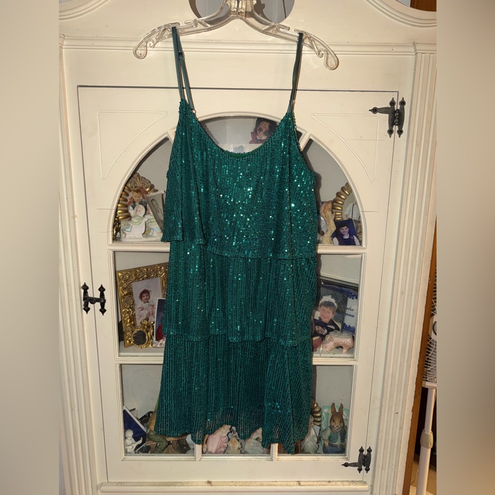 Fansi Nova Green Sequin Dress 2X
